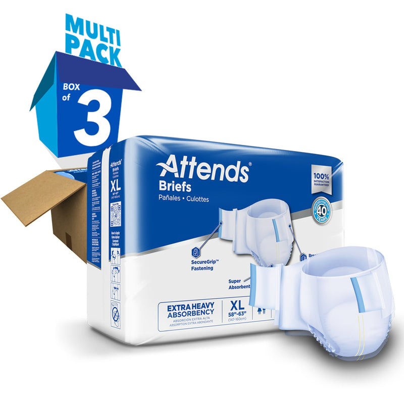 Attends® Care Advanced Unisex Adult Incontinence Brief X-Large Disposable Heavy Absorbency (957931_CS) 60/CS