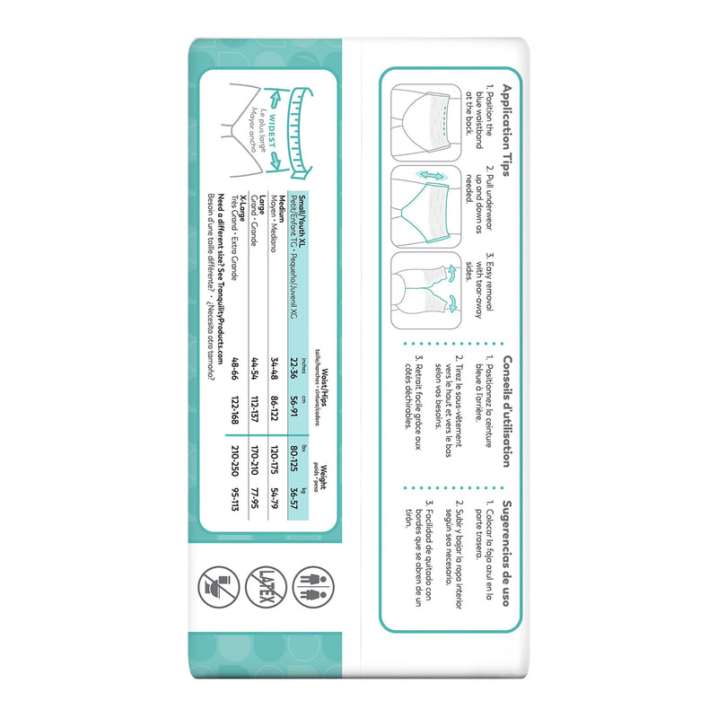 Tranquility® Essential Unisex Adult Absorbent Underwear Pull On with Tear Away Seams Small Disposable Moderate Absorbency (884709_CS) 100/CS