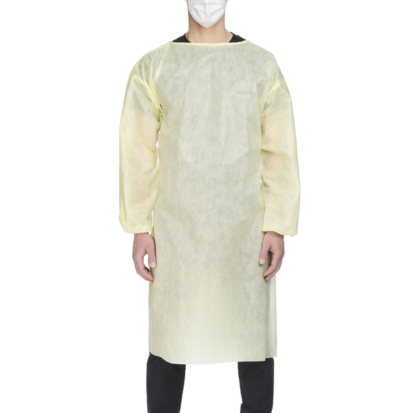 Precept® Protective Procedure Gown X-Large Yellow NonSterile AAMI Level 2 Disposable (1071088_CS) 100/CS