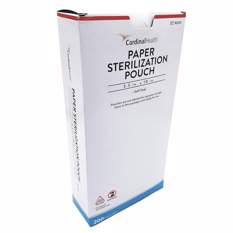 Cardinal Health™ Sterilization Pouch Ethylene Oxide (EO) Gas / Steam 5-1/4 X 10 Inch Transparent / White Self Seal Paper / Film (341917_PK) 200/PK