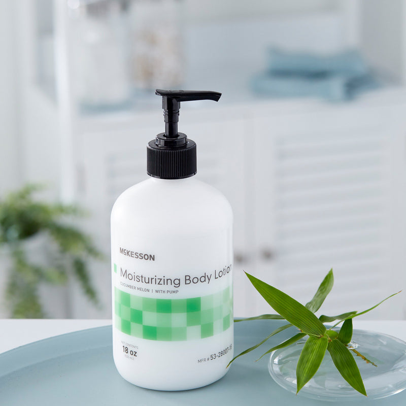 McKesson Hand and Body Moisturizer 18 oz. Pump Bottle Cucumber Melon Scent Lotion (877027_CS) 12/CS