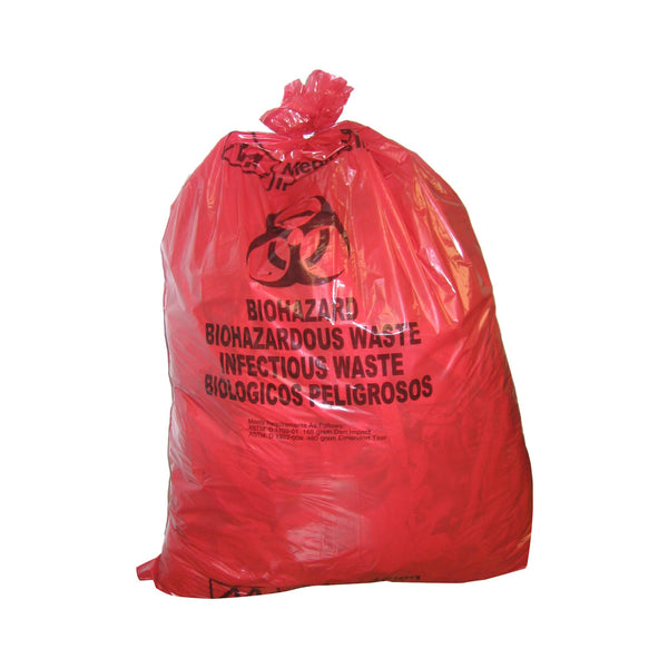 McKesson Biohazard Waste Bag Biohazard Symbol / Infectious Waste 30 gal. Red 30 X 36 Inch (551254_CS) 1/CS