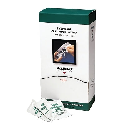 Allegro Eyewear Cleaning Wipes, 5 in x 8", White, 100/Box (037-0350) Box of 100