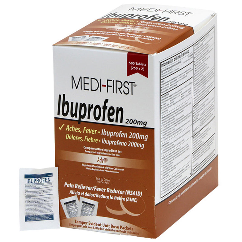 Medi-First® Pain Relief 200 mg Strength Ibuprofen Tablet 250 per Box (688121_BX) 250/BX