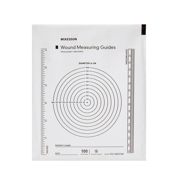 McKesson Wound Measuring Guide 5 X 7 Inch Clear Plastic NonSterile (580718_BX) 100/BX