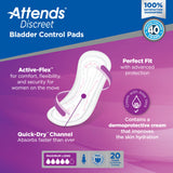 Attends® Discreet Bladder Control Pad 14-1/2 Inch Length Moderate Absorbency Polymer Core One Size Fits Most (1039116_CS) 200/CS