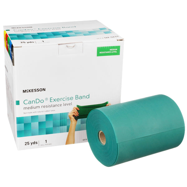 McKesson CanDo® Exercise Resistance Band Green 5 Inch X 25 Yard Medium Resistance (1073313_EA) 1/EA