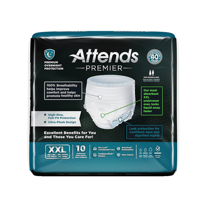 Attends® Premier Unisex Adult Absorbent Underwear Pull On with Tear Away Seams 2X-Large Disposable Heavy Absorbency (1226422_CS) 40/CS