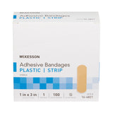 McKesson Adhesive Strip 1 X 3 Inch Plastic Rectangle Tan Sterile (466878_BX) 100/BX