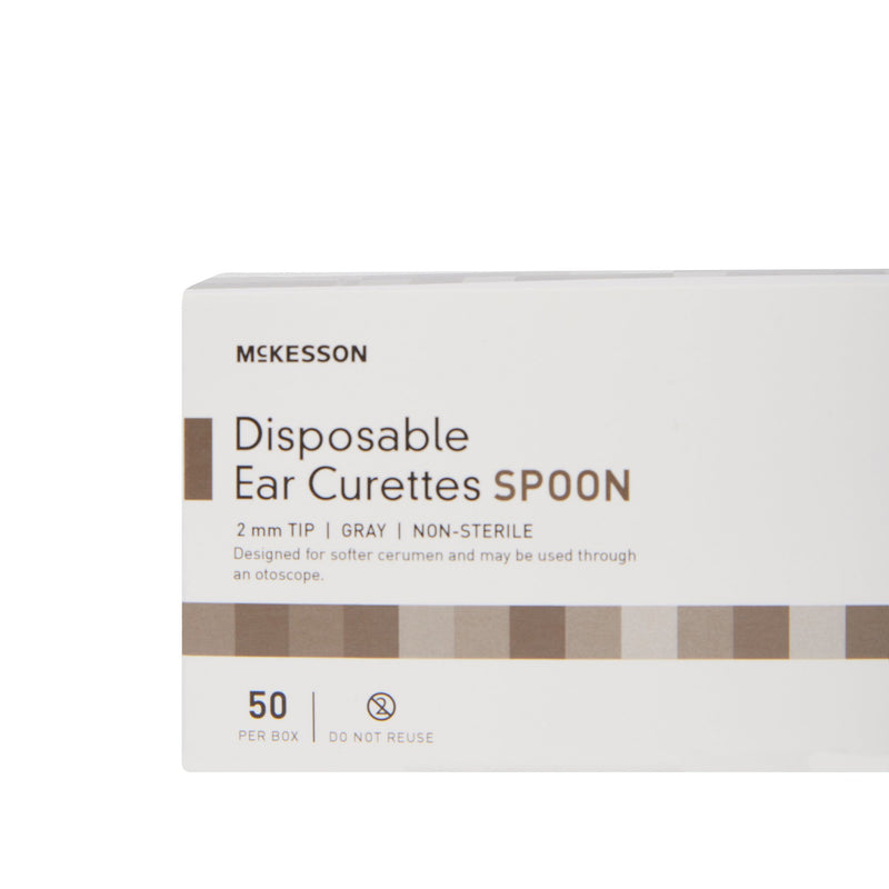 McKesson Ear Curette Handle with Grooves 2 mm Tip Cup Tip (911819_BX) 1/BX
