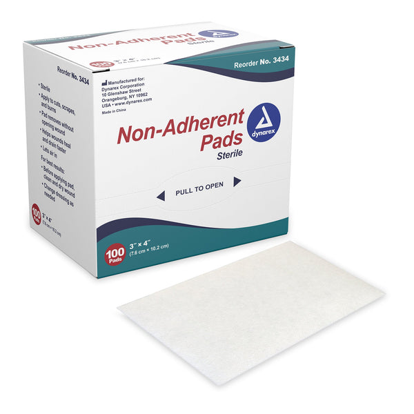 Dynarex® Non-Adherent Dressing 3 X 4 Inch Sterile 100 per Pack (246024_CS) 1200/CS
