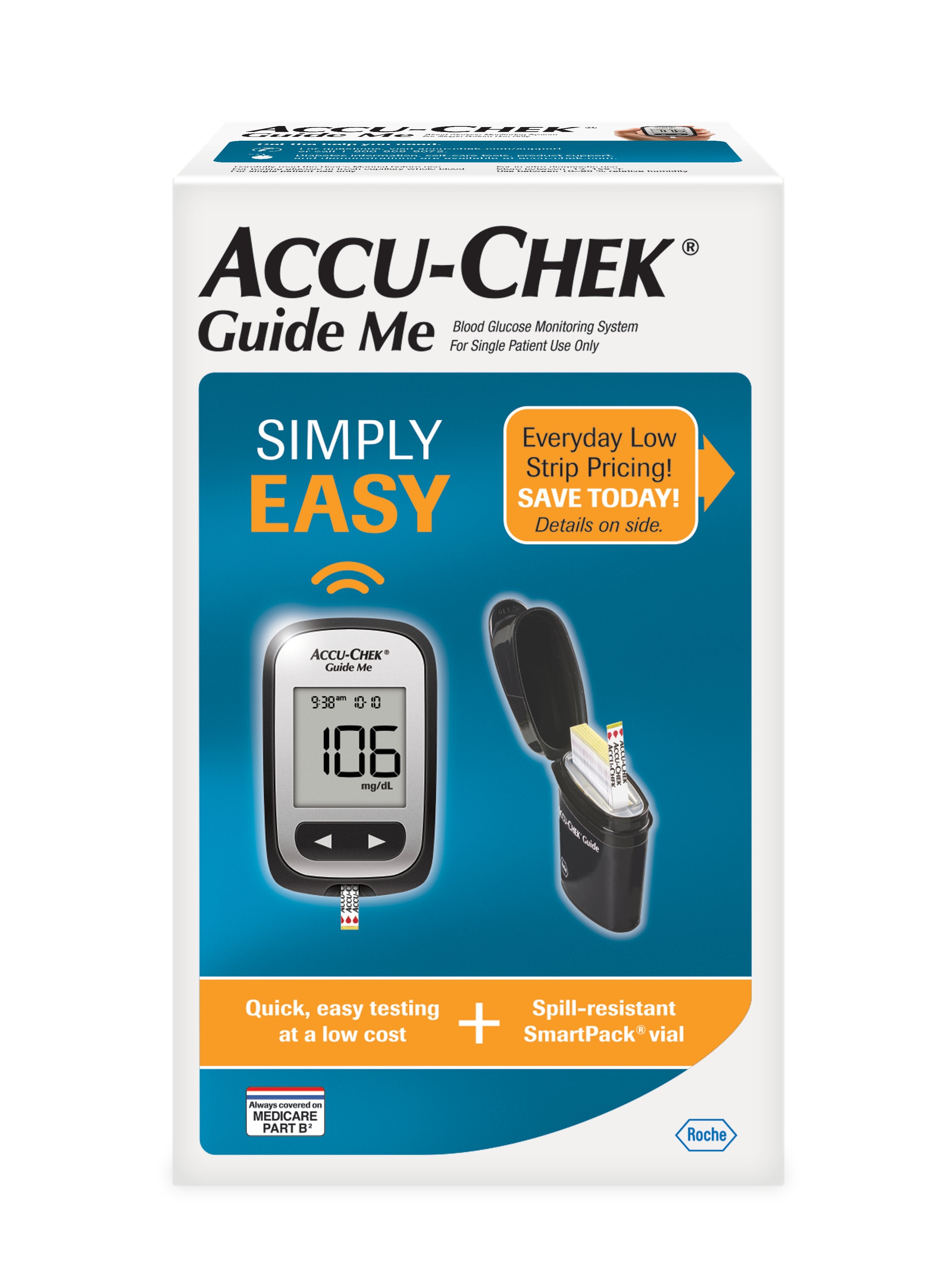 Accu-Chek® Blood Glucose Meter 5 Second Results No Coding Required (11 ...