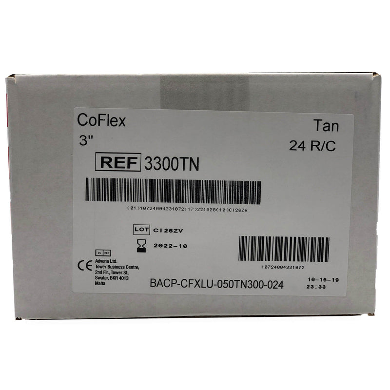 CoFlex® Cohesive Bandage 3 Inch X 5 Yard Self-Adherent Closure Tan NonSterile 14 lbs. Tensile Strength (328494_EA) 1/EA