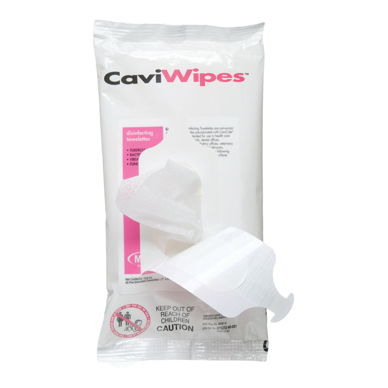 CaviWipes™ Surface Disinfectant Premoistened Alcohol Based Manual Pull Wipe 45 Count Soft Pack Alcohol Scent NonSterile (651840_CS) 20/CS