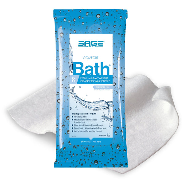 Comfort Bath® Rinse-Free Bath Wipe Soft Pack Unscented 8 Count (368225_CS) 44/CS