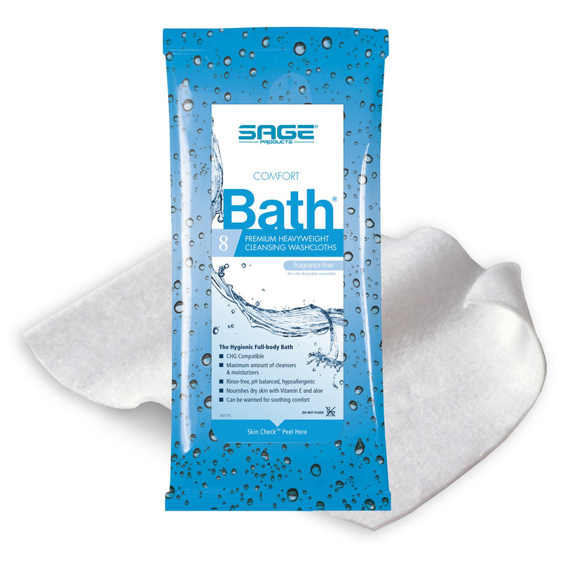 Comfort Bath® Rinse-Free Bath Wipe Soft Pack Unscented 8 Count (368225_CS) 44/CS