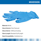 McKesson Confiderm® 6.8C Exam Glove Medium NonSterile Nitrile Standard Cuff Length Fully Textured Blue Chemo Tested / Fentanyl Tested (1225746_BX) 100/BX