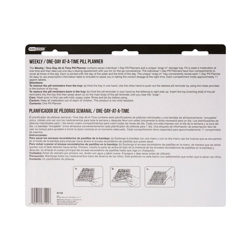 One-Day-At-A-Time® Pill Organizer Medium 7 Day 4 Dose (827103_EA) 1/EA