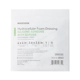 McKesson Foam Dressing 4 X 4 Inch With Border Film Backing Silicone Gel Adhesive Square Sterile (886432_CS) 200/CS