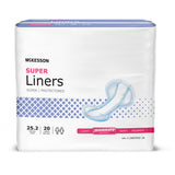 McKesson Super Incontinence Liner 25-1/5 Inch Length Moderate Absorbency Polymer Core One Size Fits Most (1187897_BG) 20/BG