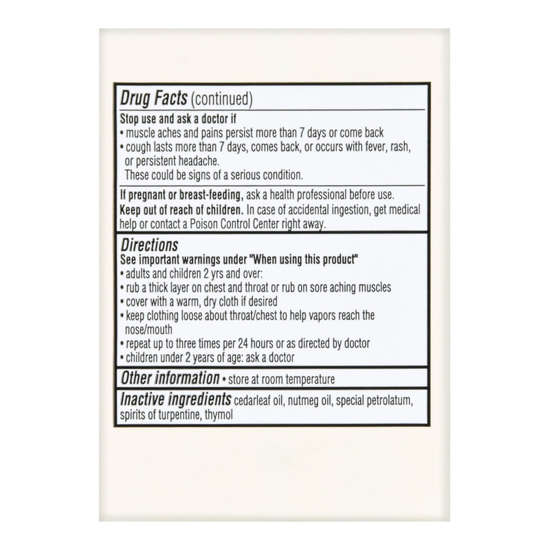Foster & Thrive™ Chest Rub 4.8% - 1.2% - 2.6% Strength Ointment 3.5 oz. (1235084_EA) 1/EA
