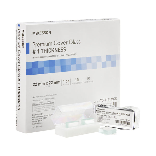 McKesson Cover Glass Square No. 1 Thickness 22 X 22 mm (938364_PK) 1/PK