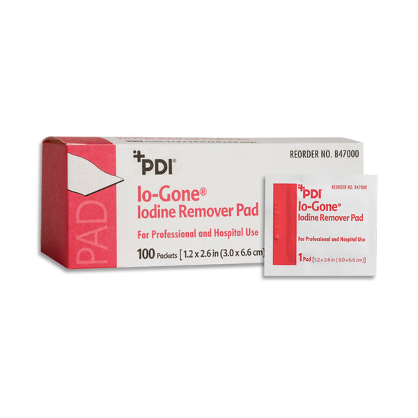 Io-Gone® Iodine Removal Prep Pad Individual Packet Alcohol Scent 100 Count (133060_BX) 100/BX