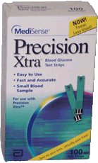 Precision Xtra® Blood Glucose Test Strips 100 Strips per Pack (557139_BX) 100/BX