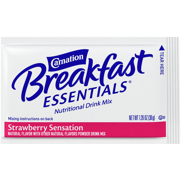 Carnation Breakfast Essentials® Oral Supplement Strawberry Sensation Flavor Powder 1.26 oz. Individual Packet (714273_EA) 1/EA