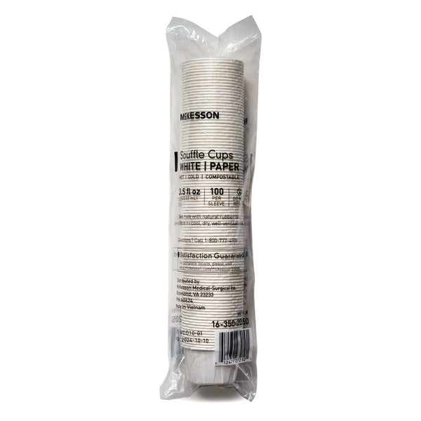 McKesson Souffle Cup 3.5 oz. White Paper Disposable (1251882_SL) 100/SL