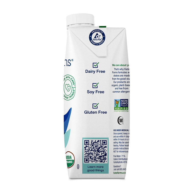 Kate Farms Standard 1.4 Oral Supplement Plain Flavor Liquid 11 oz. Carton (1170424_CS) 12/CS