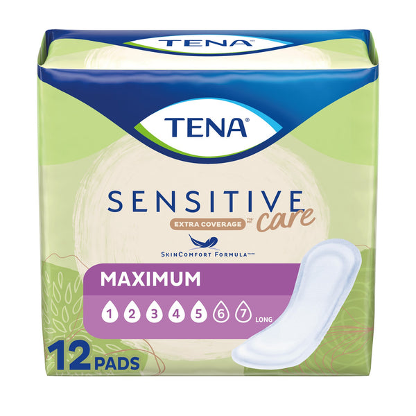TENA® Sensitive Care Maximum Extra Coverage Long Bladder Control Pad 15 Inch Length Heavy Absorbency Dry-Fast Core™ One Size Fits Most (1131554_BG) 12/BG