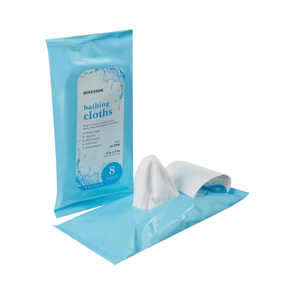 McKesson Rinse-Free Bath Wipe Soft Pack Scented 8 Count (1121227_CS) 352/CS