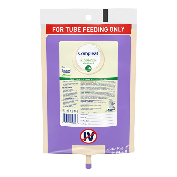 Compleat® Standard 1.4 Cal Tube Feeding Formula Vanilla Flavor Liquid 1000 mL Ready to Hang Prefilled Container (1207052_EA) 1/EA