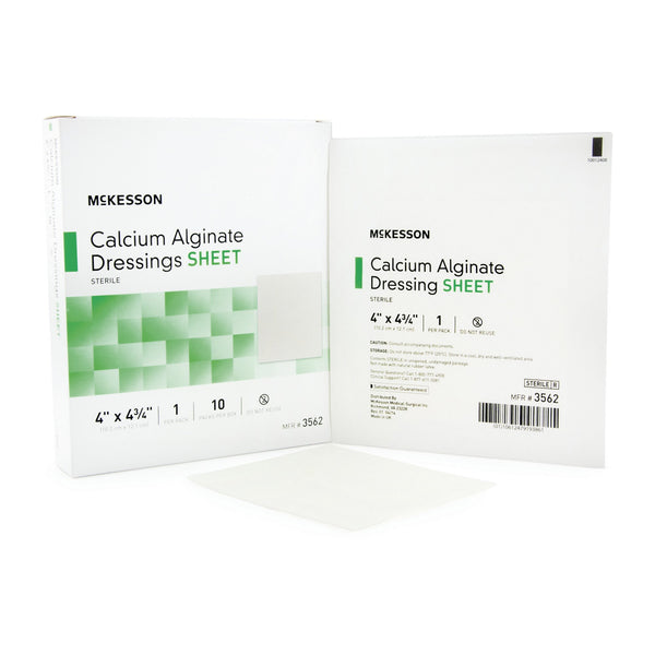 McKesson Alginate Dressing 4 X 4-3/4 Inch Rectangle (883265_BX) 10/BX