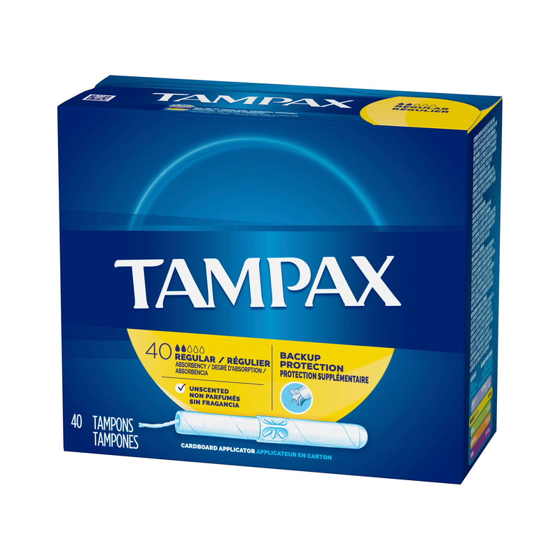 Tampax® Tampon Regular Absorbency Cardboard Applicator Individually Wrapped (783577_BX) 40/BX