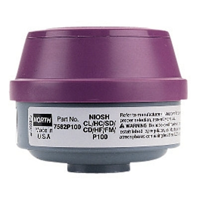 Honeywell Combination Gas and Vapor Cartridge,White/Magenta, Acid Gas, P100 Filter (068-7582P100L) 1 Pair