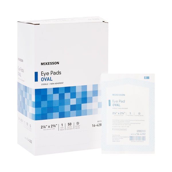 McKesson Eye Pad 2-1/8 X 2-5/8 Inch Sterile 1 per Pack (467978_BX) 50/BX