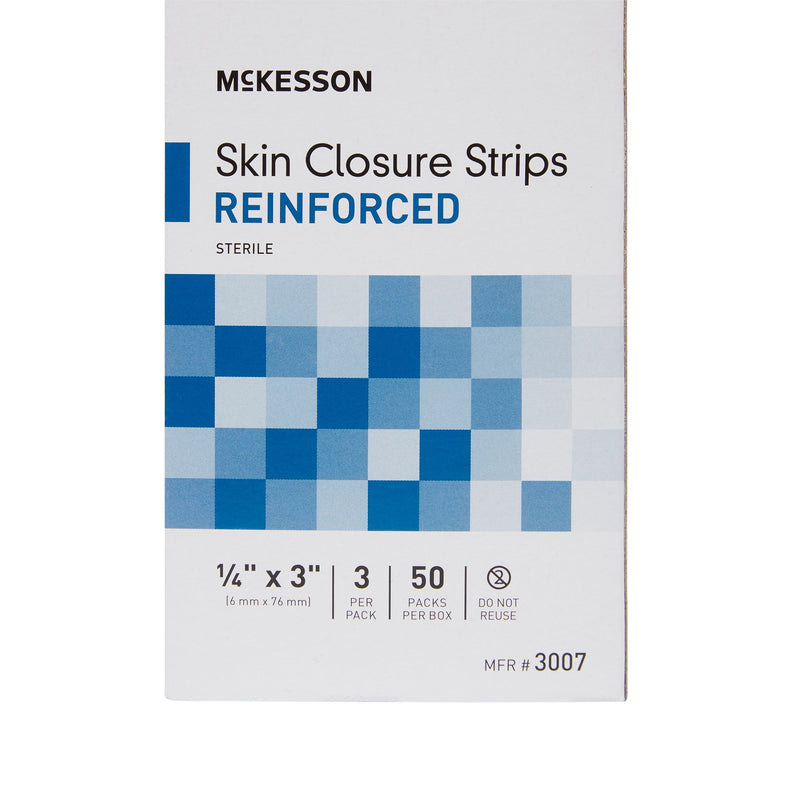 McKesson Skin Closure Strip 1/4 X 3 Inch Nonwoven Material Reinforced Strip White (876306_BX) 50/BX
