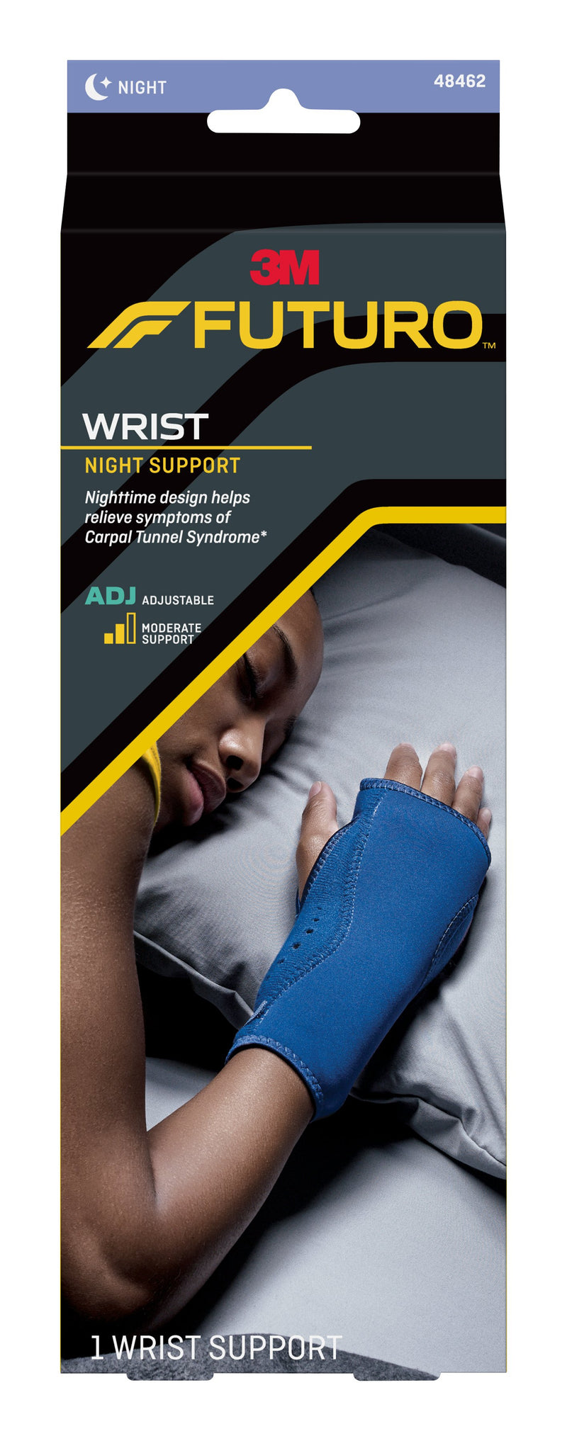 Futuro™ Night Wrist Brace Fabric / Metal Left or Right Hand Navy Blue One Size Fits Most (971918_EA) 1/EA