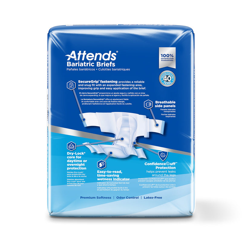 Attends® Bariatric Unisex Adult Incontinence Brief 2X-Large Disposable Heavy Absorbency (950227_CS) 48/CS