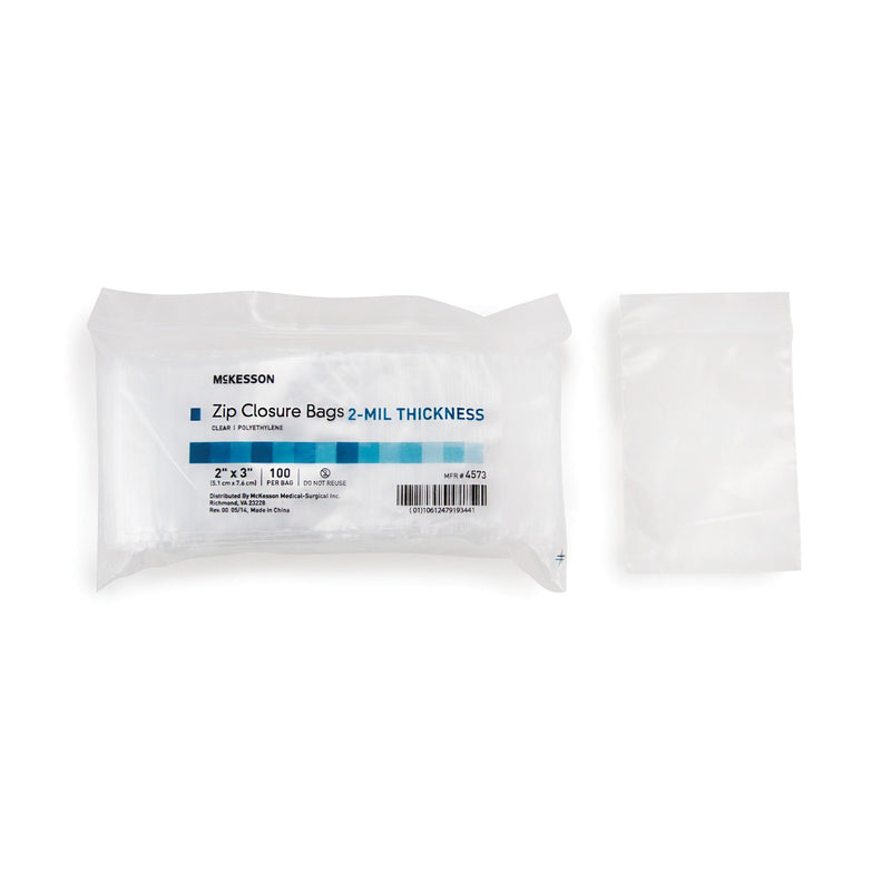 McKesson Reclosable Bag 2 X 3 Inch Polyethylene Clear Zipper Closure (957782_BG) 1/BG