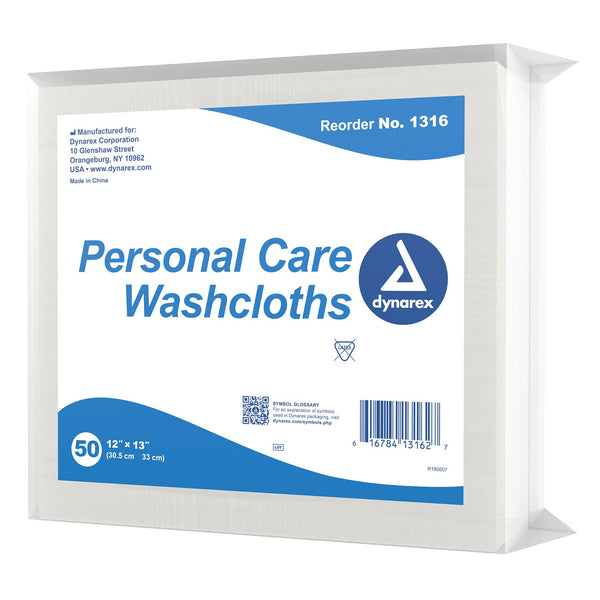Dynarex® Washcloth 12 X 13 Inch White Disposable (826636_CS) 800/CS