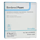 BorderedFoam® Foam Dressing 4 Inch Diameter With Border Waterproof Backing Nonacrylic Adhesive Fenestrated Round Sterile (946278_BX) 10/BX