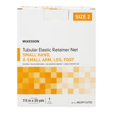 McKesson Elastic Net Retainer Dressing Tubular Elastic 7-1/2 Inch X 25 Yard (19.1 cm X 22.9 m) Size 2 White Small Hand / X-Small Arm / Leg / Foot NonSterile (1113346_CS) 10/CS