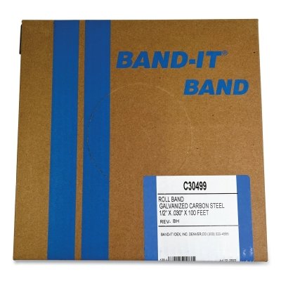 Band-It Bands, 1/2 in, 100 ft, 0.03 in, Galvanized Carbon Steel (080-C30499) 1 Roll