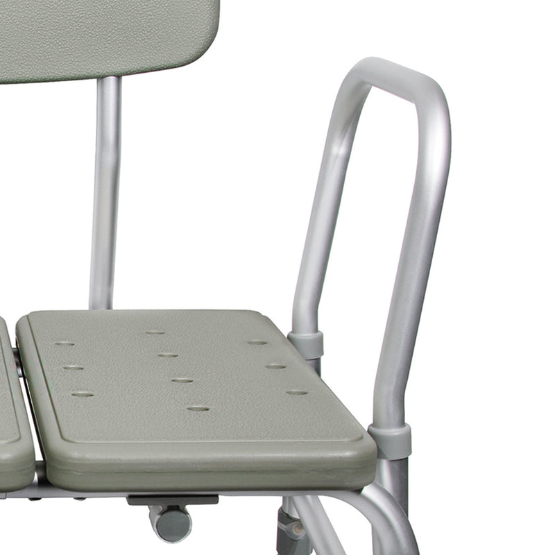 McKesson Knocked Down Bath Transfer Bench Removable Arm Rail 17-1/2 to 22-1/2 Inch Seat Height 400 lbs. Weight Capacity (1128904_EA) 1/EA
