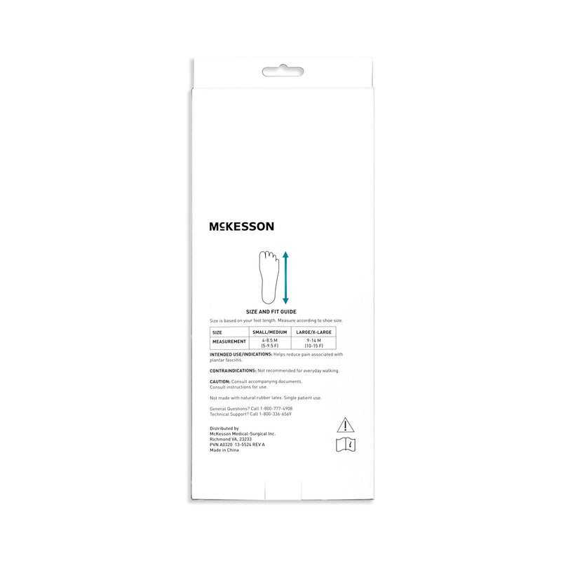 McKesson Dorsal Night Splint Small / Medium Hook and Loop Closure Male 4 to 8-1/2 / Female 5 to 9-1/2 Foot (1159121_EA) 1/EA