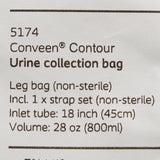 Conveen® Security+ Urinary Leg Bag Anti-Reflux Valve NonSterile 800 mL Polyethylene / Flocked (185574_EA) 1/EA