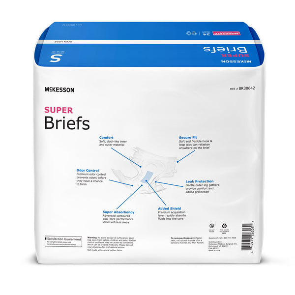 McKesson Unisex Adult Incontinence Brief Small Disposable Moderate Absorbency (1222507_CS) 96/CS